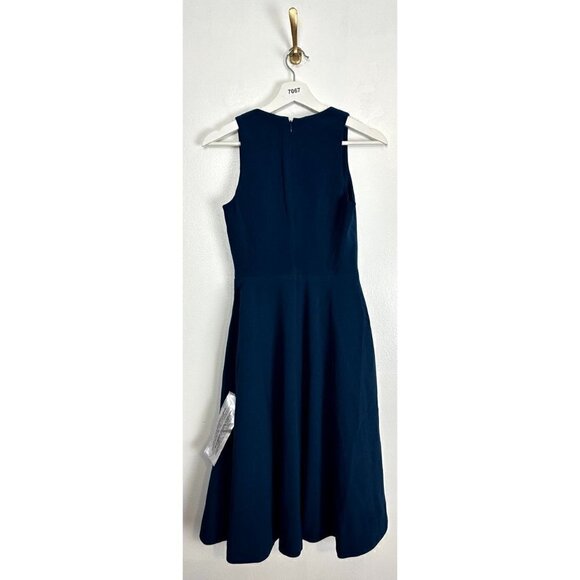 DRESS THE POPULATION Catalina Fit & Flare Cocktail Dress in Peacock Blue X-Small - Picture 8 of 12